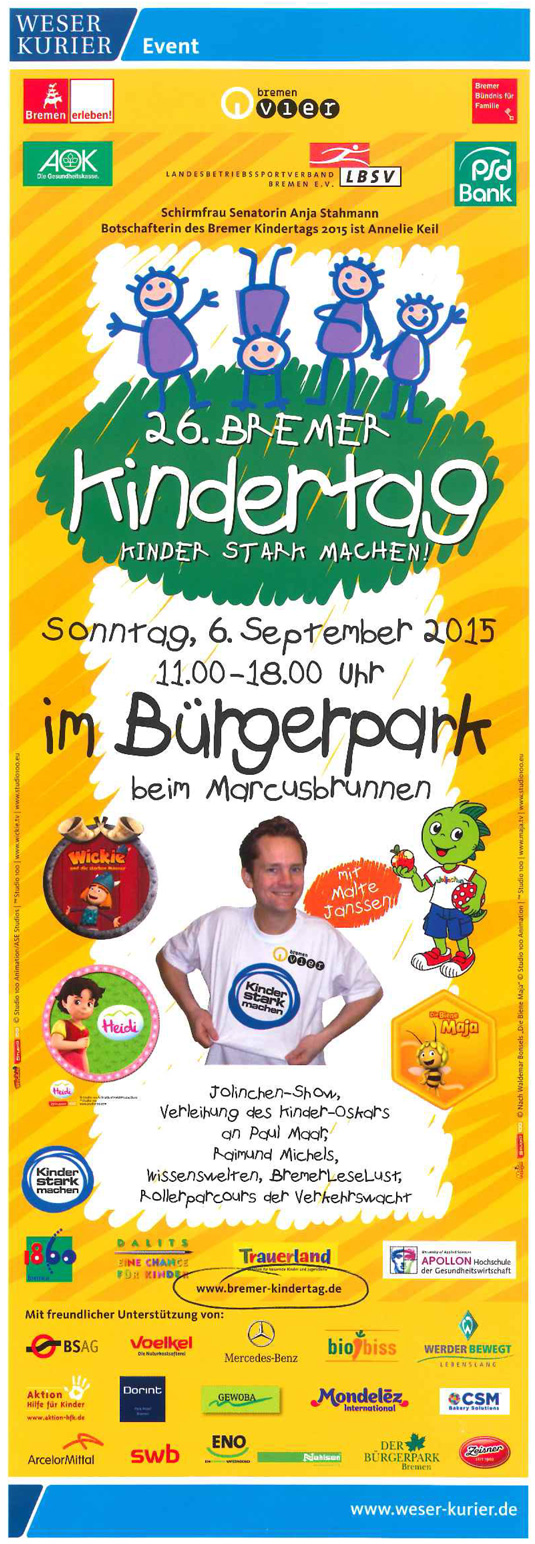 Plakat 26. Kindertag im Bürgerpark